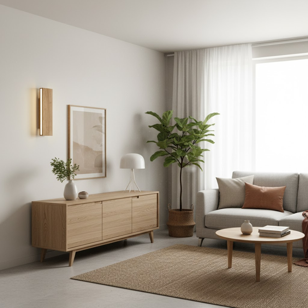 WoodLume | Lampa ścienna – Naturalne oświetlenie o ciepłym charakterze