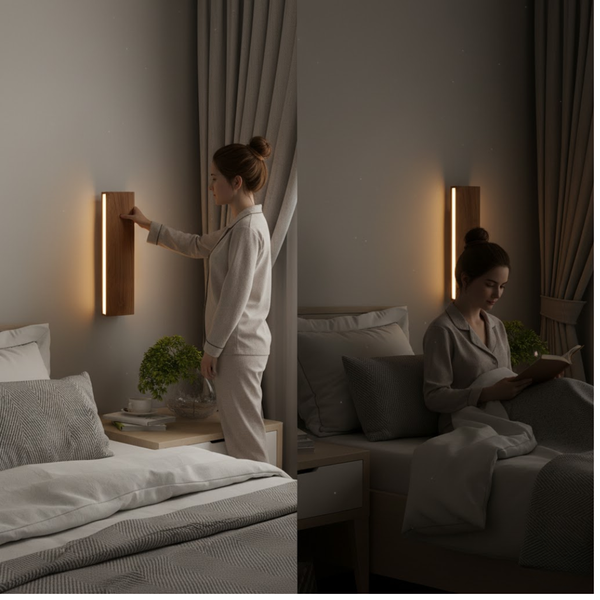 WoodLume | Lampa ścienna – Naturalne oświetlenie o ciepłym charakterze