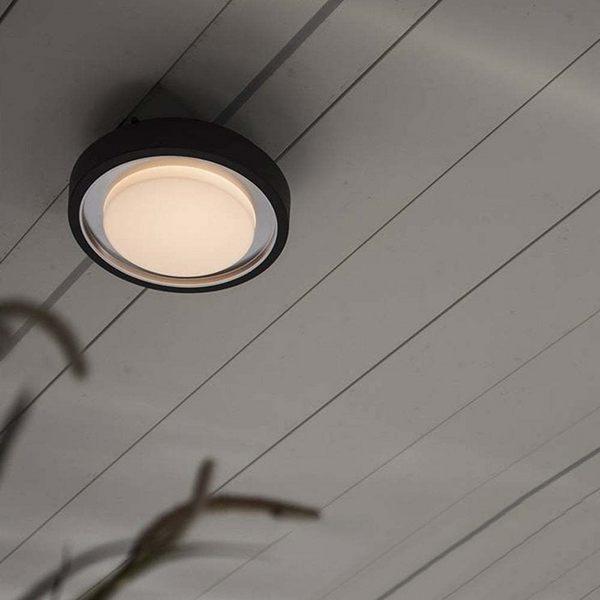 Czarna Lampa Ścienna LED Véralis - Minimalistyczny Kinkiet Zewnętrzny IP65
