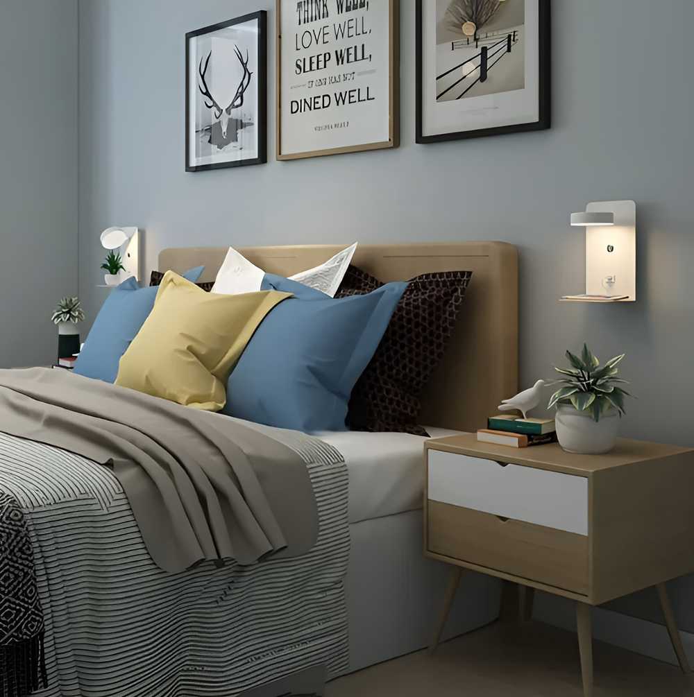 ShelfGlint | Lampa ścienna – Minimalistyczny design z ładowaniem USB