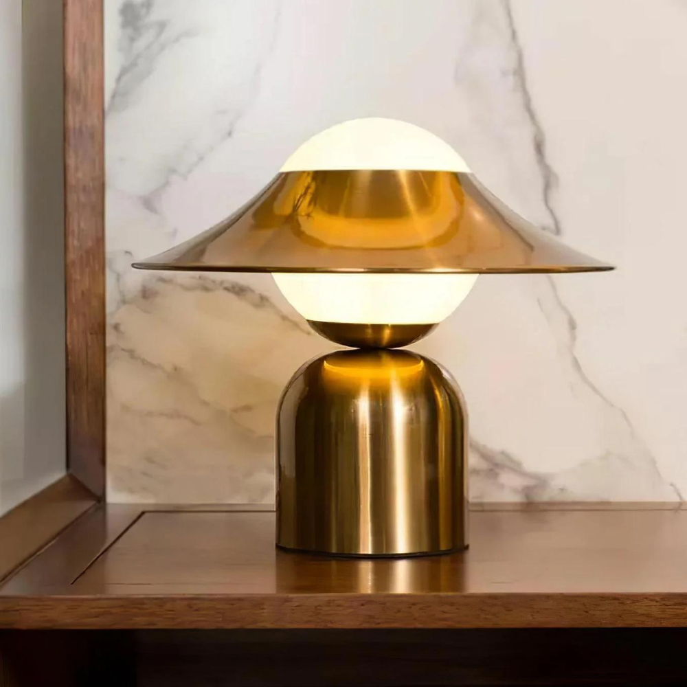 Lampa Stołowa Céliane Szklana z Regulacją Jasności, Czarna, Retro Design do Salonu