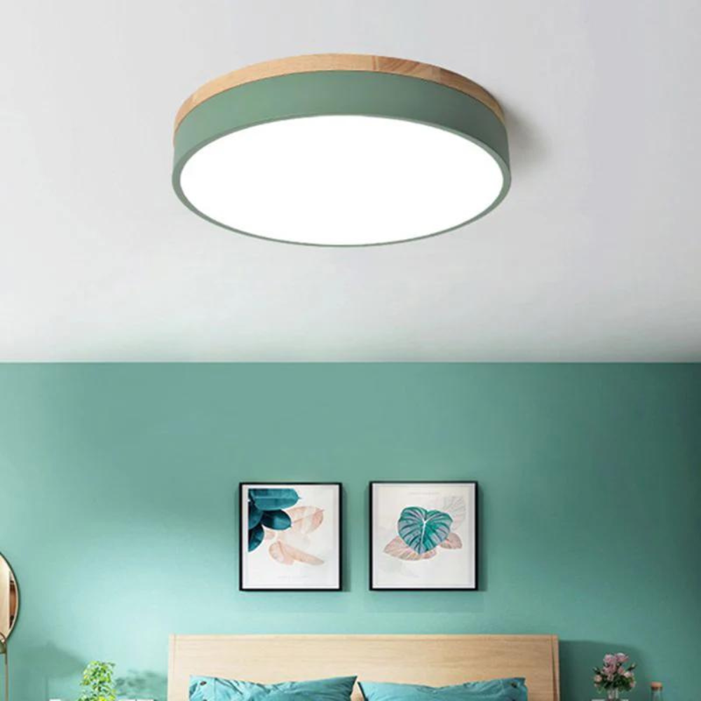 Lampa Sufitowa Do Salonu Z Drewna I Metalu, Skandynawski Design, Ciepłe Światło