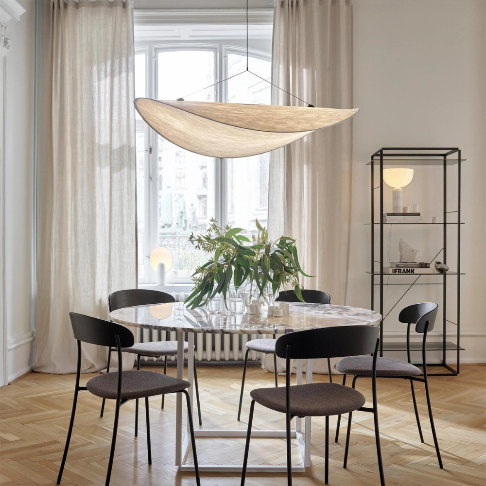 Lampa Wisząca Japandi Boho - Elegancka Lampa do Salonu z Regulowaną Wysokością