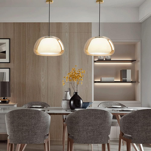 Lampa Wisząca Szklana z Regulowanym Kablem 120 cm do Salonu - Nowoczesny Żyrandol