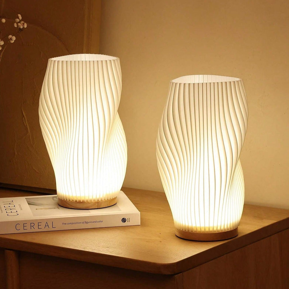 Nowoczesna Lampa Dimmable Wavecrest z USB, Metalowa, Regulowana Jasność