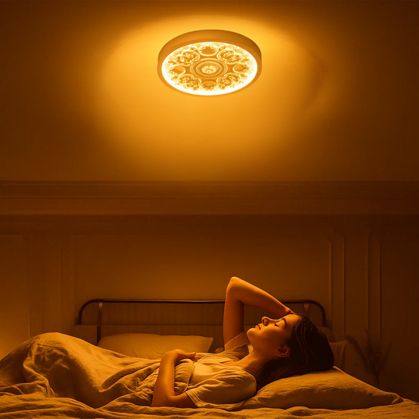 AuraShift | Lampa sufitowa – Regulacja barwy i jasności z pilotem Lumiera