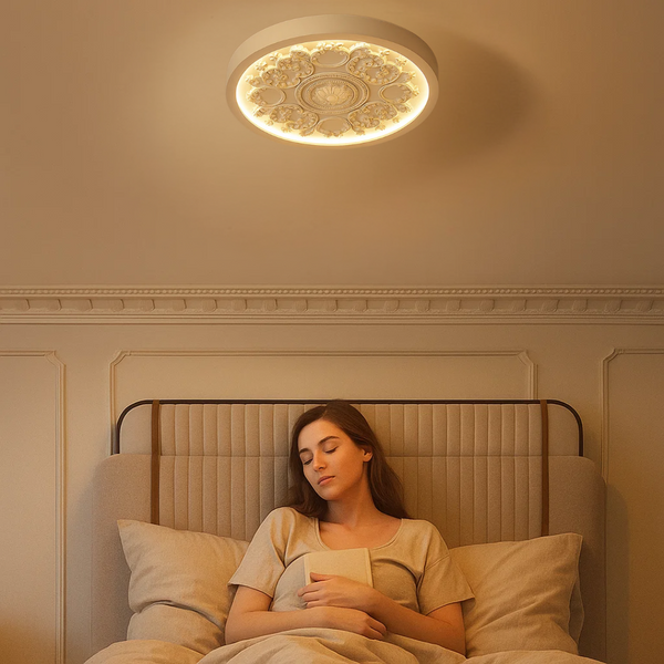 AuraShift | Lampa sufitowa – Regulacja barwy i jasności z pilotem Lumiera