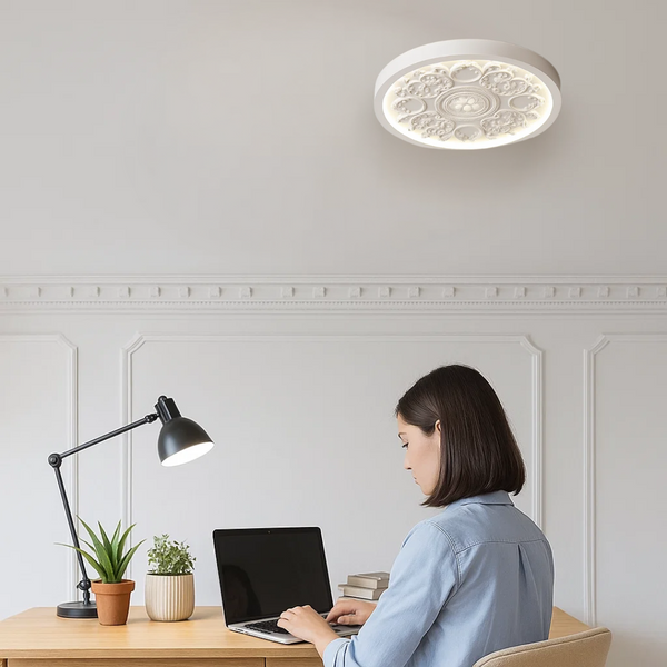 AuraShift | Lampa sufitowa – Regulacja barwy i jasności z pilotem Lumiera