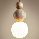 Kremowo-Biały-Drewno AuraStone | Lampa wisząca – subtelne oświetlenie w stylu premium Kremowo-Biały-Drewno Lumiera