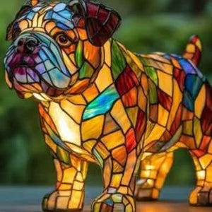 Bulldog w pozycji stojącej BrightPaws | Lampa LED – nastrojowe oświetlenie do nowoczesnych wnętrz Bulldog w pozycji stojącej Lumiera
