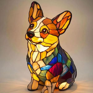 Corgi w pozycji siedzącej BrightPaws | Lampa LED – nastrojowe oświetlenie do nowoczesnych wnętrz Corgi w pozycji siedzącej Lumiera
