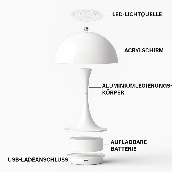 DomeGlow | Lampa stołowa – Bezprzewodowe ciepłe światło Lumiera
