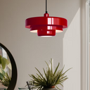 Czerwony GlassHalo | Lampa wisząca – Szklany skandynawski design o ciepłym świetle Czerwony Lumiera
