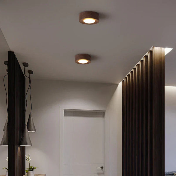 GlowAshen | Lampa sufitowa – Nowoczesne LED światło z naturą Lumiera