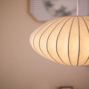 KyotoLume | Lampa Wisząca – Elegancka lampa z jedwabnej tkaniny Lumiera