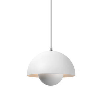 Biały LumiDome | Lampa sufitowa – Półkulisty skandynawski design Biały Lumiera