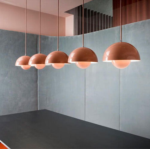 Różowy LumiDome | Lampa sufitowa – Półkulisty skandynawski design Różowy Lumiera