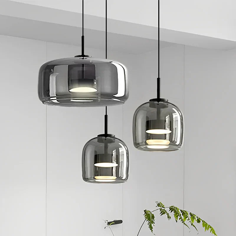 Bursztynowy OrbitLuxe | Lampa wisząca – Wyrafinowane oświetlenie LED dla domu Bursztynowy Lumiera