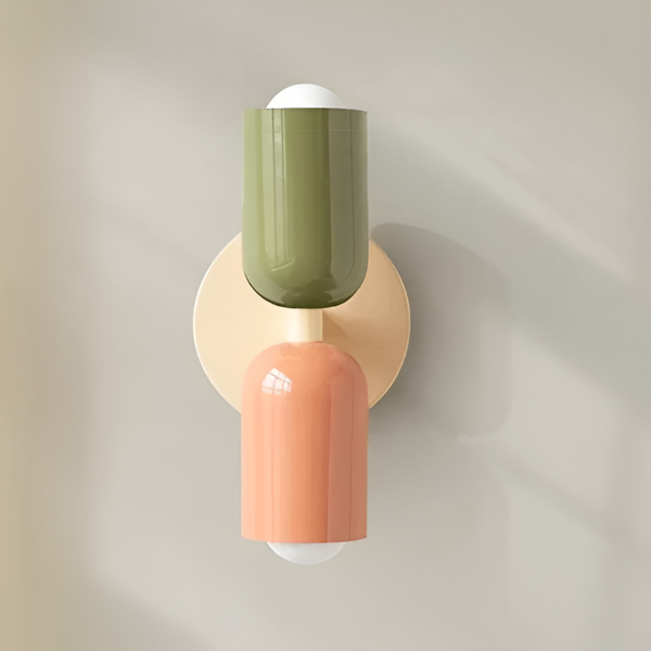 Zielony różowy beżowy SlateGlow | Lampa Ścienna LED – Elegancja do Nowoczesnych Wnętrz Zielony różowy beżowy Lumiera