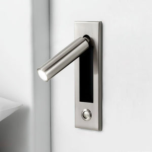 Chrom Średnica 1.9 cala x 7 cali cylinder (5cm x H 17.8cm) SpotLuma | Lampa ścienna – Oszczędzająca miejsce lampa do czytania Chrom Średnica 1.9 cala x 7 cali cylinder (5cm x H 17.8cm) Lumiera