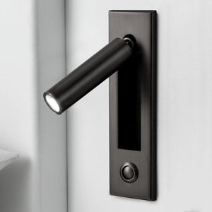 Matowa Czerń Średnica 1.9 cala x 7 cali cylinder (5cm x H 17.8cm) SpotLuma | Lampa ścienna – Oszczędzająca miejsce lampa do czytania Matowa Czerń Średnica 1.9 cala x 7 cali cylinder (5cm x H 17.8cm) Lumiera