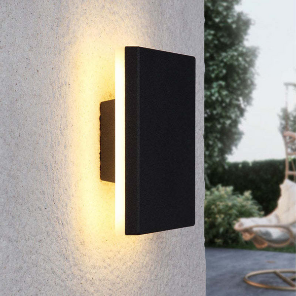 Prostokąt: Długość 18cm VectaLux | Kinkiet Ścienny – Minimalistyczny kinkiet z ochroną IP65 Prostokąt: Długość 18cm Lumiera
