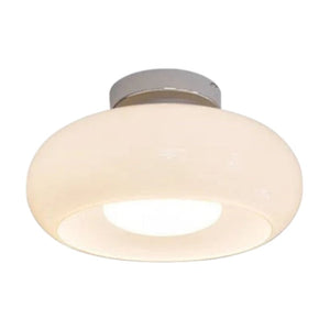 Chrom Biały Plafon VeluGlass | Lampa sufitowa – Ciepłe bursztynowe światło do wnętrz Chrom Biały Plafon Lumiera