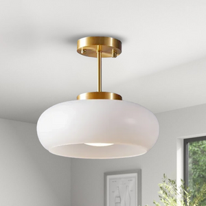 Chrom Bursztyn Wiszący VeluGlass | Lampa sufitowa – Ciepłe bursztynowe światło do wnętrz Chrom Bursztyn Wiszący Lumiera