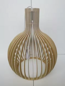 Biały kolor na zewnątrz - Kolor drewna wewnątrz WoodNexa | Lampa Wisząca – Elegancki Naturalny Design Biały kolor na zewnątrz - Kolor drewna wewnątrz Lumiera